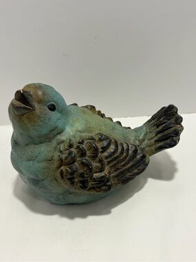 Ceramic Decorative Bird Accent in Turquoise